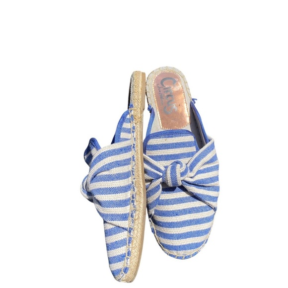 Circus by Sam Edelman Shoes - Circus by Sam Edelman Blue and White Knotted Espadrilles